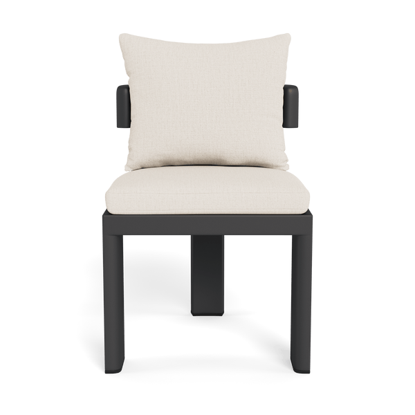 VICTORIA ALUMINUM Armless Dining Chair | Aluminum Asteroid, Stirling Linen,