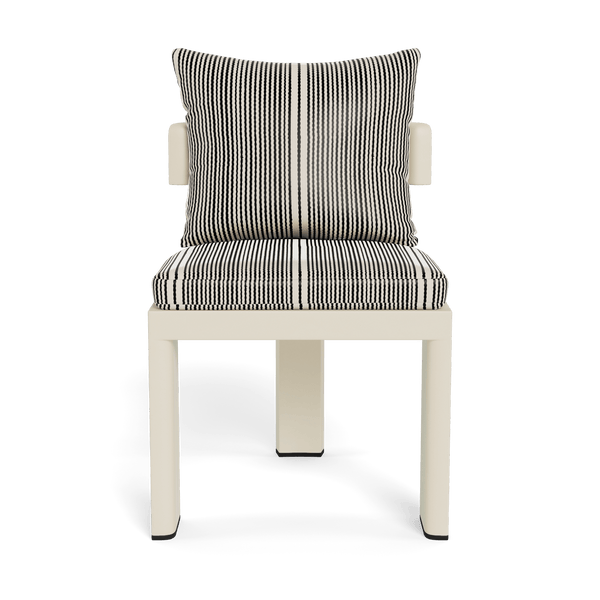 VICTORIA ALUMINUM Armless Dining Chair | Aluminum Bone, Bateau Classic,
