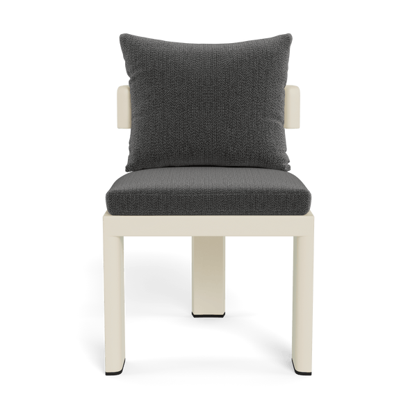 VICTORIA ALUMINUM Armless Dining Chair | Aluminum Bone, Marley Boulder,
