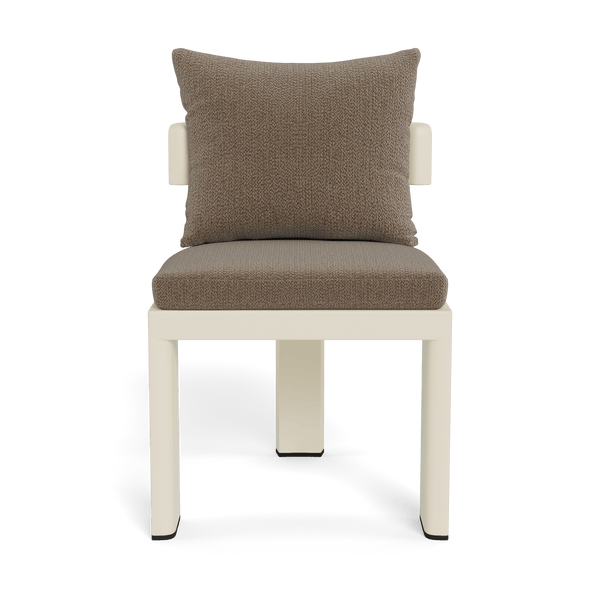 VICTORIA ALUMINUM Armless Dining Chair | Aluminum Bone, Marley Mink,
