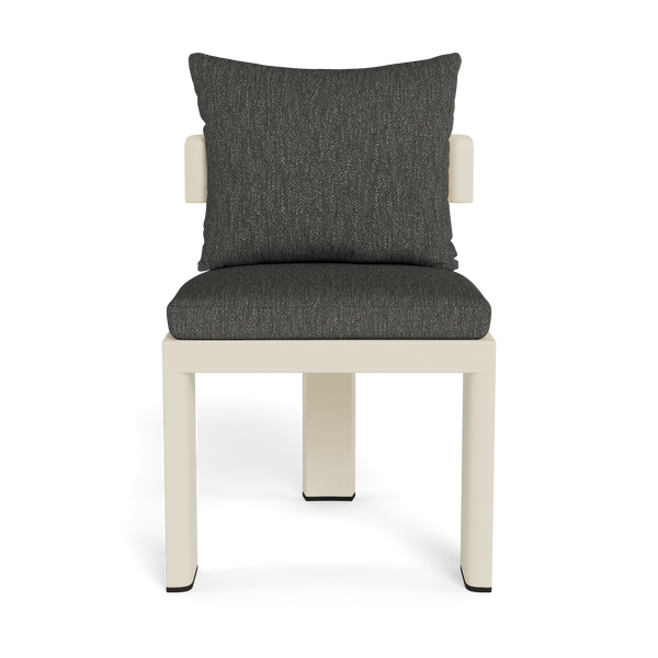VICTORIA ALUMINUM Armless Dining Chair | Aluminum Bone, Pebble Smoke,