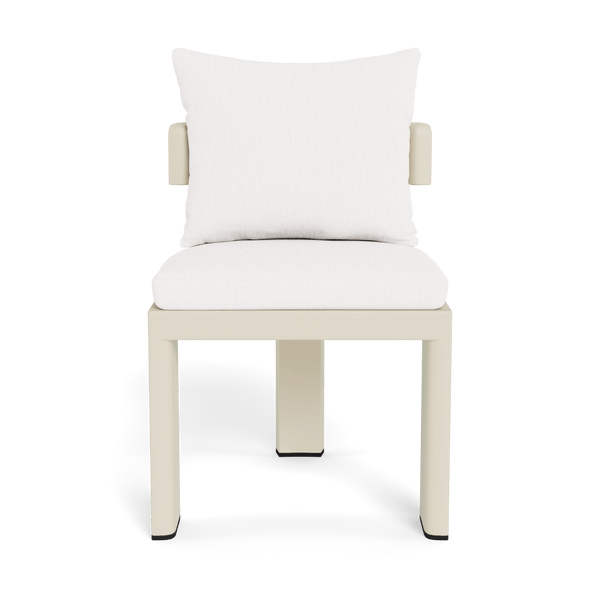 VICTORIA ALUMINUM Armless Dining Chair | Aluminum Bone, Pebble White,