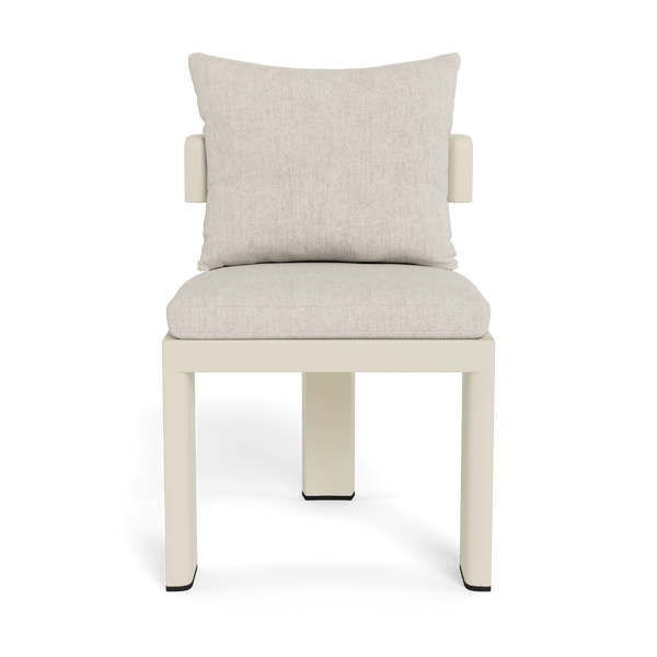 VICTORIA ALUMINUM Armless Dining Chair | Aluminum Bone, Stirling Sanddollar,