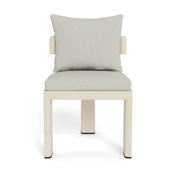 VICTORIA ALUMINUM Armless Dining Chair | Aluminum Bone, Stirling Smoke,