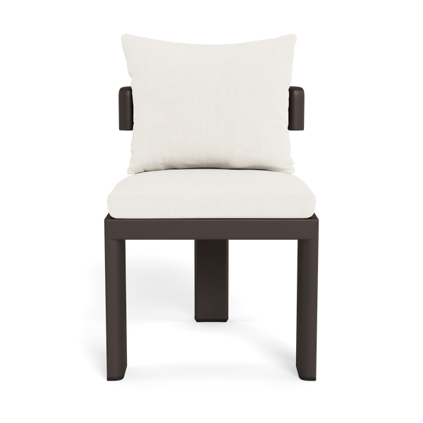 VICTORIA ALUMINUM Armless Dining Chair | Aluminum Bronze, Altona Snow,