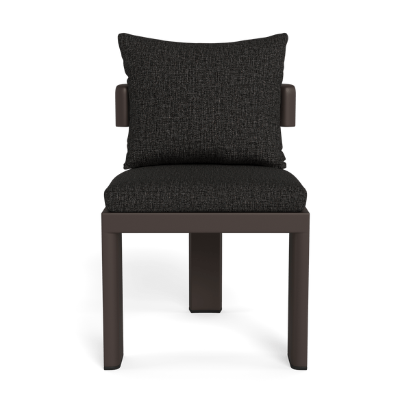 VICTORIA ALUMINUM Armless Dining Chair | Aluminum Bronze, Copacabana Midnight,
