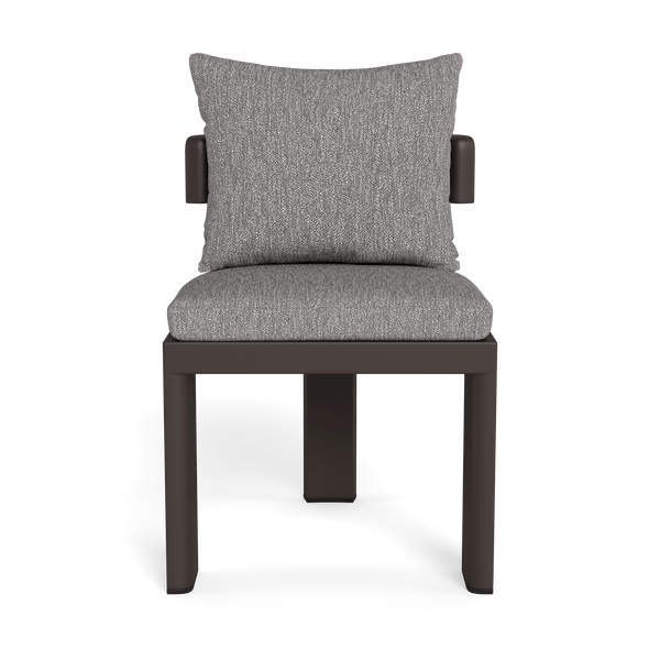 VICTORIA ALUMINUM Armless Dining Chair | Aluminum Bronze, Pebble Fog,