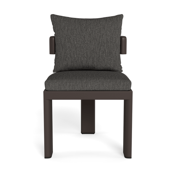 VICTORIA ALUMINUM Armless Dining Chair | Aluminum Bronze, Pebble Smoke,