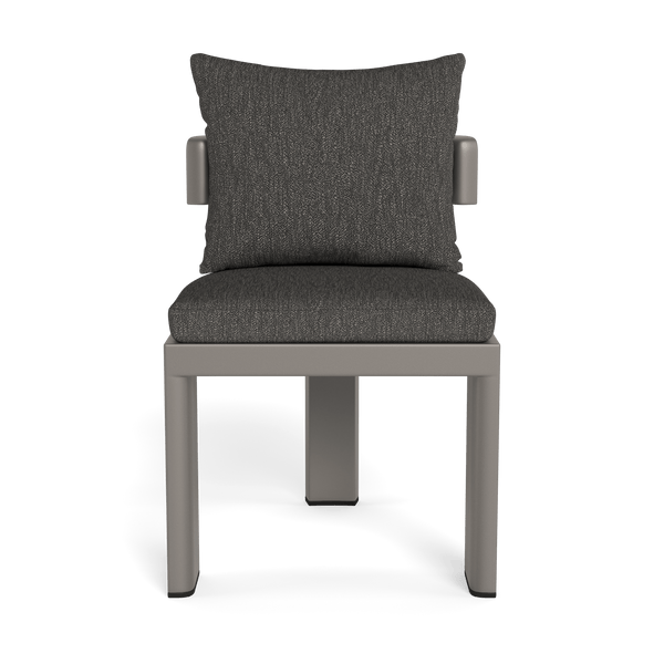 VICTORIA ALUMINUM Armless Dining Chair | Aluminum Taupe, Pebble Smoke,