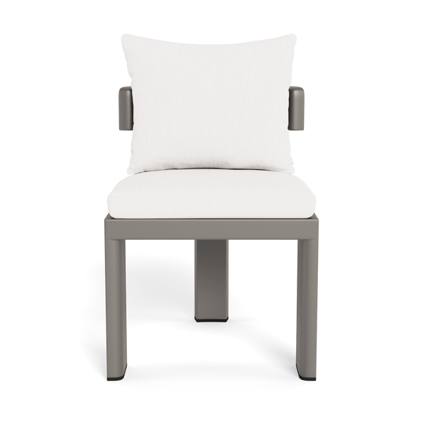 VICTORIA ALUMINUM Armless Dining Chair | Aluminum Taupe, Pebble White,