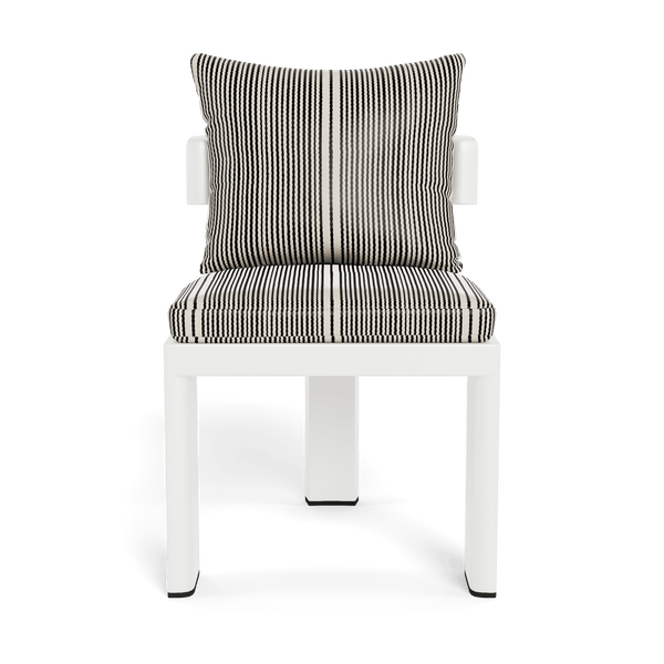 VICTORIA ALUMINUM Armless Dining Chair | Aluminum White, Bateau Classic,