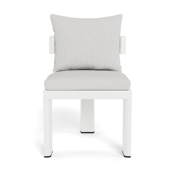 VICTORIA ALUMINUM Armless Dining Chair | Aluminum White, Pebble Cloud,