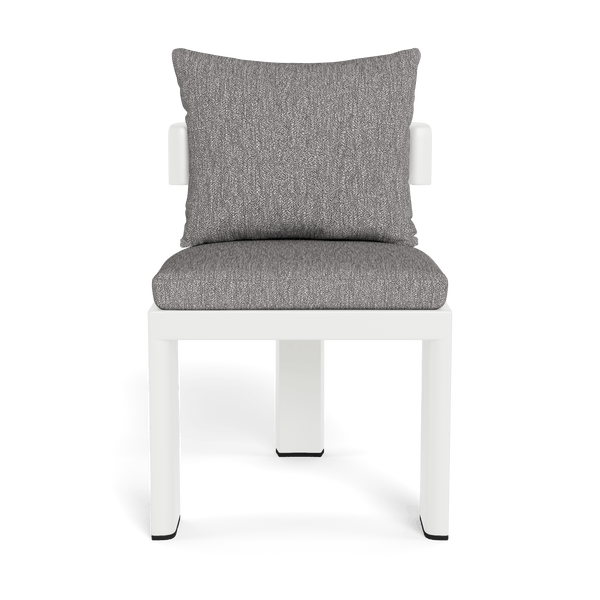 VICTORIA ALUMINUM Armless Dining Chair | Aluminum White, Pebble Fog,