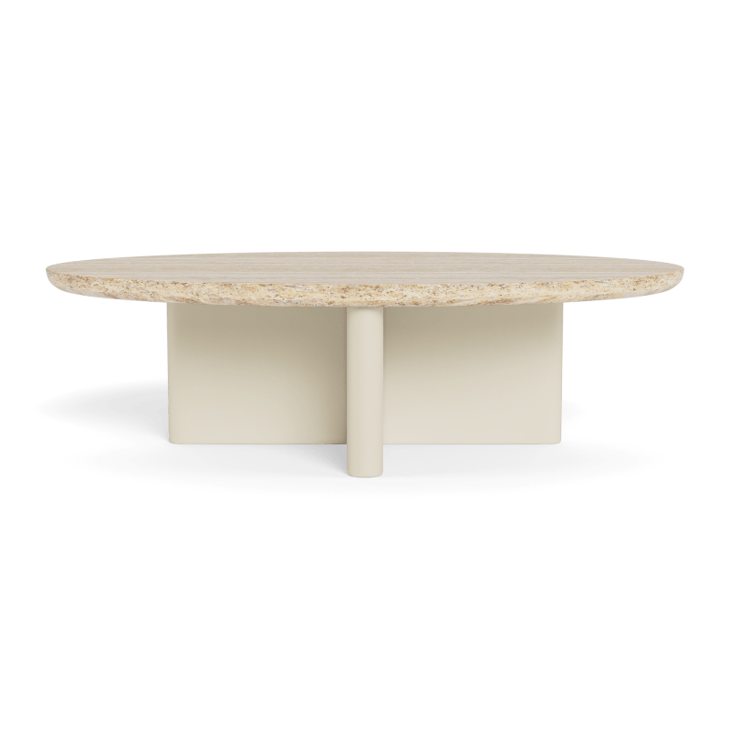 Victoria Aluminum Oval Stone Coffee Table