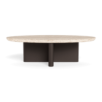Victoria Aluminum Oval Stone Coffee Table