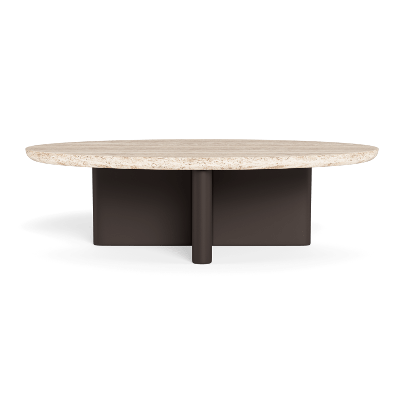 Victoria Aluminum Oval Stone Coffee Table