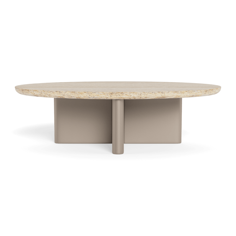 Victoria Aluminum Oval Stone Coffee Table
