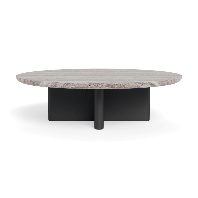 Victoria Aluminum Round Stone Coffee Table