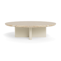 Victoria Aluminum Round Stone Coffee Table