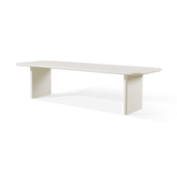 Victoria Aluminum Slatted Dining Table 108"