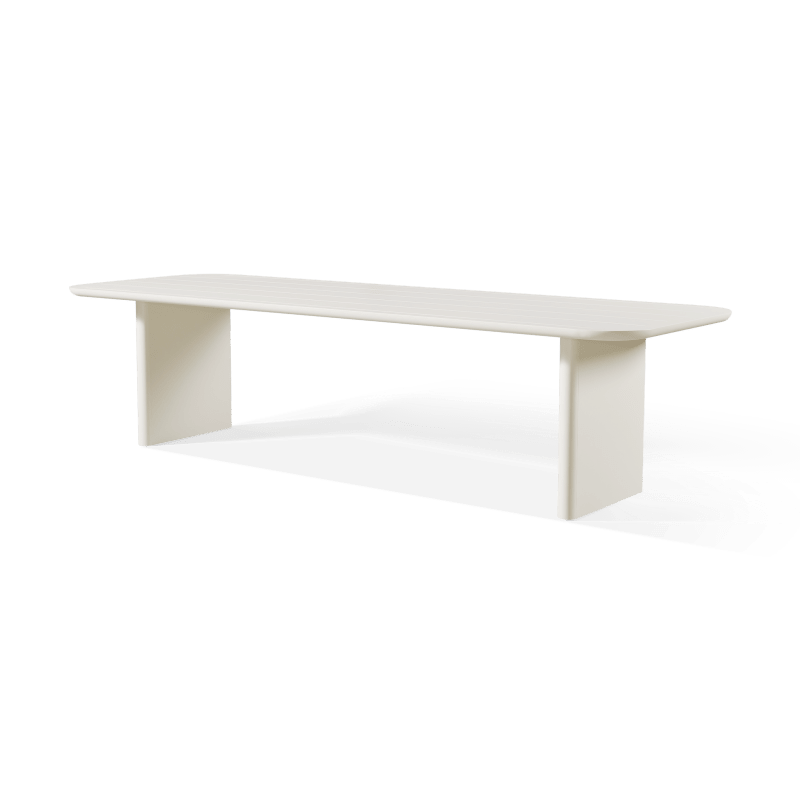 Victoria Aluminum Slatted Dining Table 108"