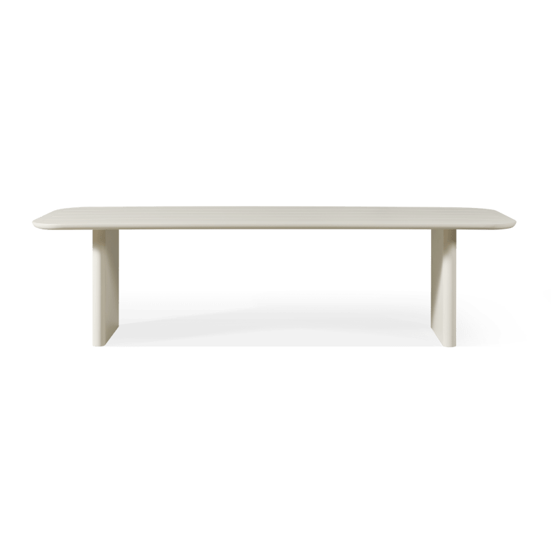 Victoria Aluminum Slatted Dining Table 108"