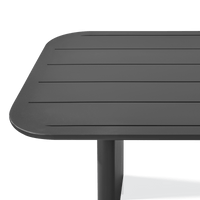 Victoria Aluminum Slatted Dining Table 120"