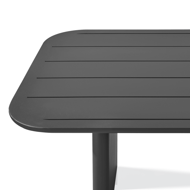 Victoria Aluminum Slatted Dining Table 120"