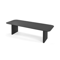 Victoria Aluminum Slatted Dining Table 120"