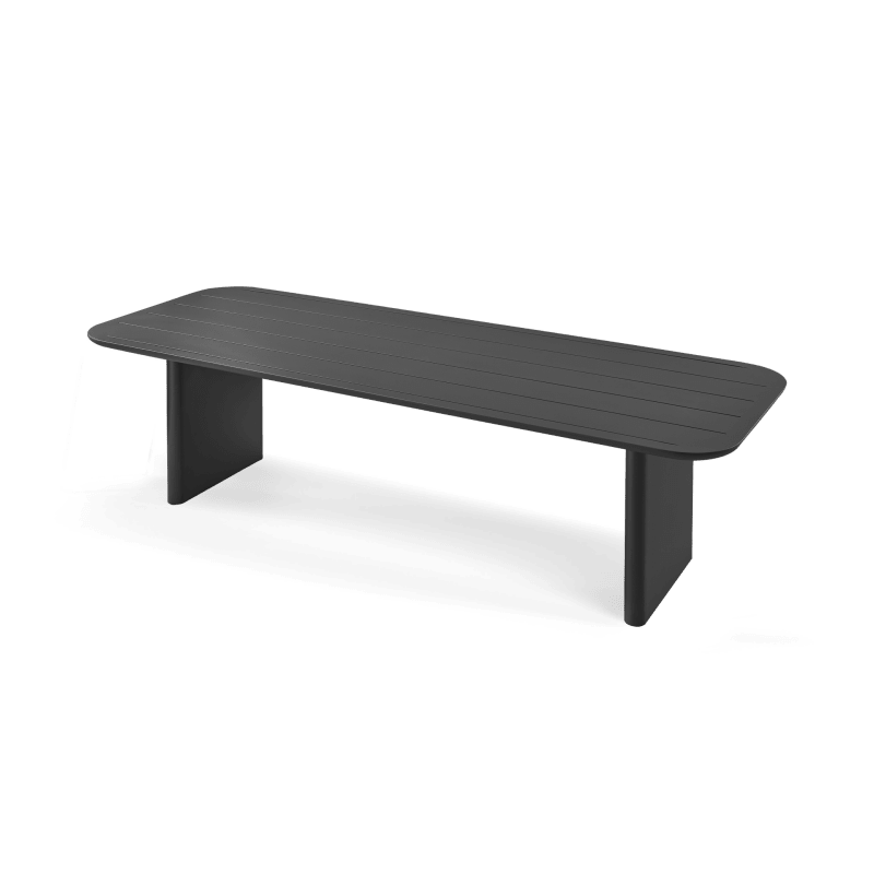 Victoria Aluminum Slatted Dining Table 120"