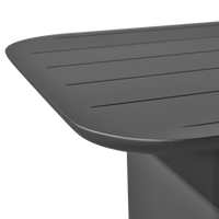 Victoria Aluminum Slatted Dining Table 120"