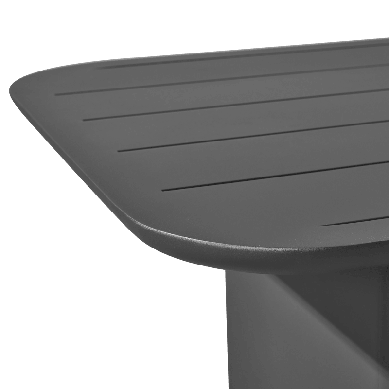 Victoria Aluminum Slatted Dining Table 120"