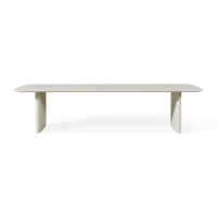 Victoria Aluminum Slatted Dining Table 120"