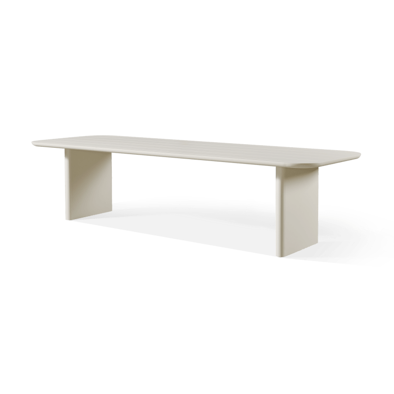 Victoria Aluminum Slatted Dining Table 120"
