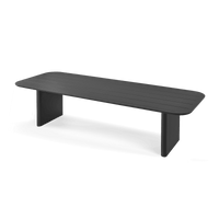 Victoria Aluminum Slatted Dining Table 144"