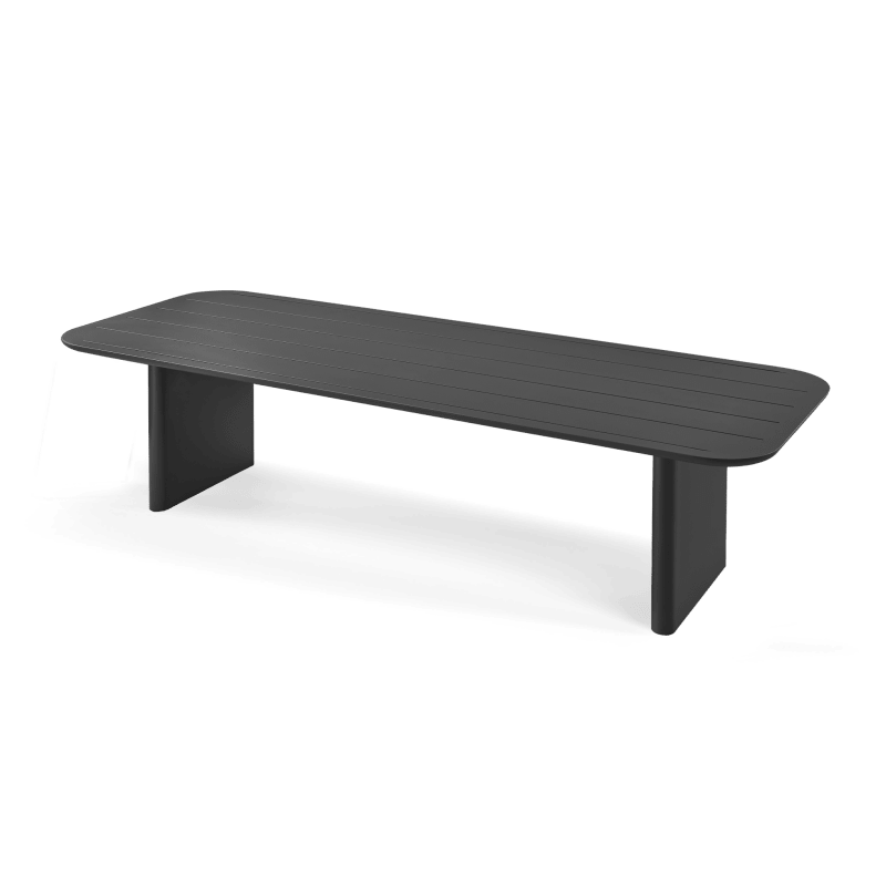 Victoria Aluminum Slatted Dining Table 144"