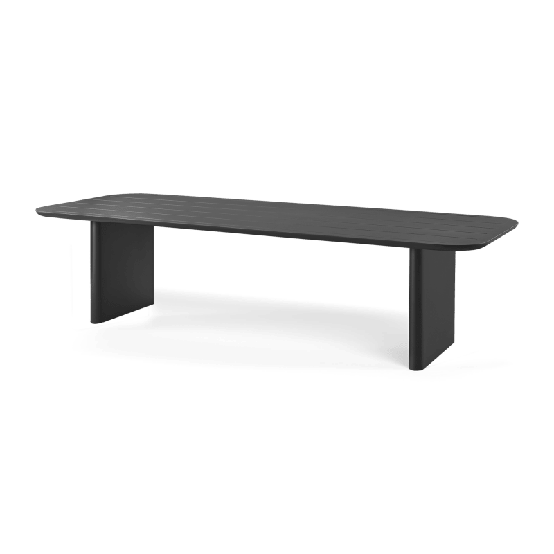 Victoria Aluminum Slatted Dining Table 144"