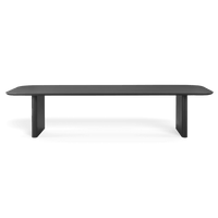 Victoria Aluminum Slatted Dining Table 144"