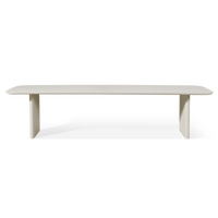 Victoria Aluminum Slatted Dining Table 144"