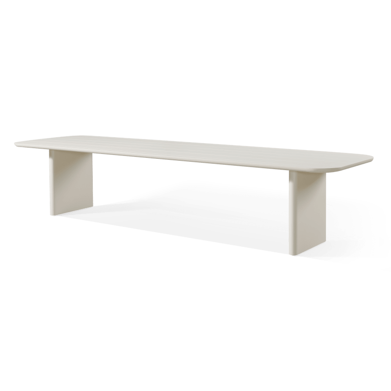 Victoria Aluminum Slatted Dining Table 144"