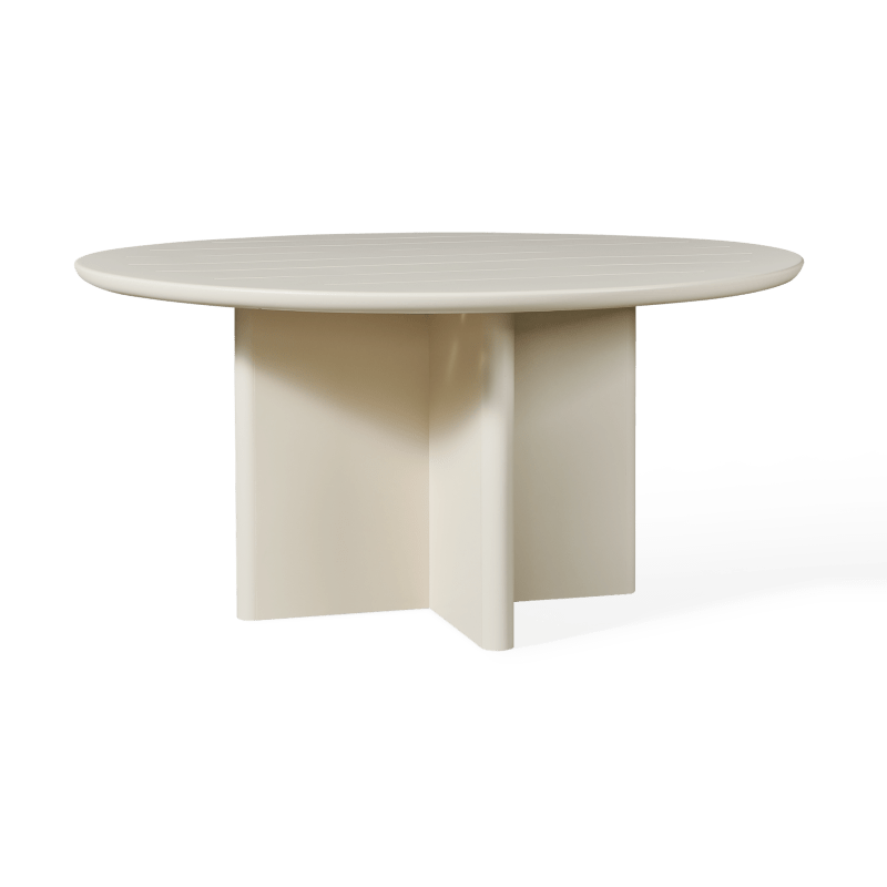 Victoria Aluminum Slatted Round Dining Table 60"