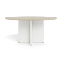 Victoria Aluminum Stone Round Dining Table 60"