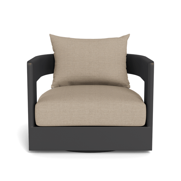 VICTORIA ALUMINUM Swivel Lounge Chair | Aluminum Asteroid, Monterey Sand,