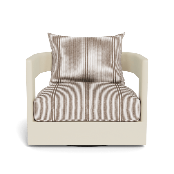 VICTORIA ALUMINUM Swivel Lounge Chair | Aluminum Bone, Bateau Cocoon,
