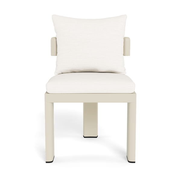 Victoria Armless Dining Chair | Aluminum Bone, Panama Blanco,