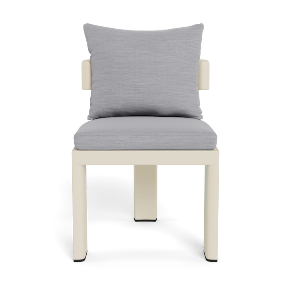 Victoria Armless Dining Chair | Aluminum Bone, Panama Cloud,