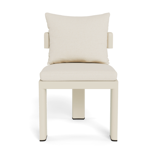 Victoria Armless Dining Chair | Aluminum Bone, Siesta Ivory,