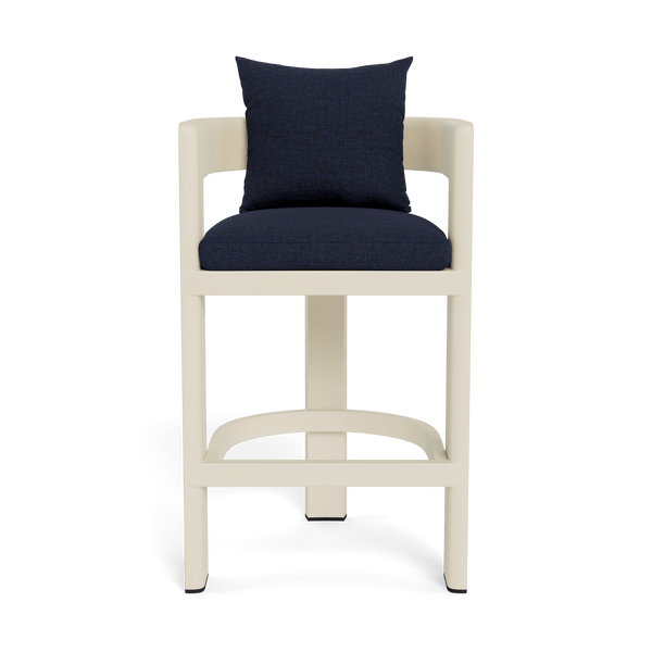Victoria Bar Stool | Aluminum Bone, Siesta Indigo,