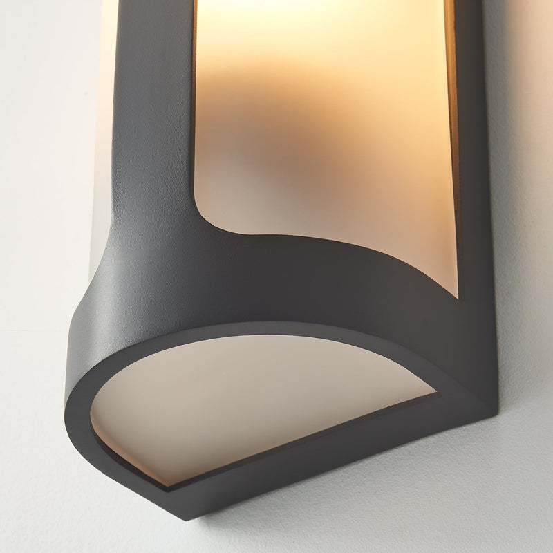 Victoria Outdoor Sconce | Aluminum Asteroid, Frosted Glass,