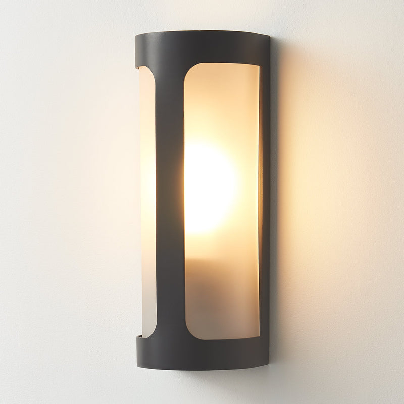 Victoria Outdoor Sconce | Aluminum Asteroid, Frosted Glass,